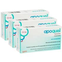 Kit 3 Apoquel 3,6mg Zoetis Alívio Rápido Da Coceira Cães