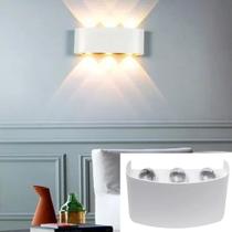 kit 3 Arandela Branca Meia Lua Frisada Parede Externa Interna Led 6w Facho Triplo kit 3 Arandela Branca Meia Lua Frisada Parede Externa Interna Led 6w Facho Triplo