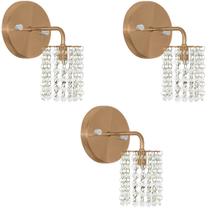 Kit 3 Arandela de Cristal Legitimo Clearcast Redonda Cobre