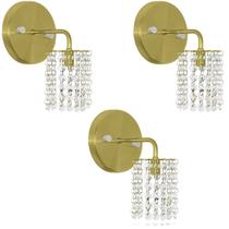 Kit 3 Arandela de Cristal Legitimo Clearcast Redonda Dourado