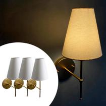 Kit 3 Arandela De Parede Luminaria Sala De Jantar Com Cupula Algodao Tensao Bivolt