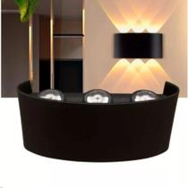 kit 3 Arandela Meia Lua Frisada Parede Externa Interna Led 6w Facho Triplo Branco Quente kit 3 Arandela Meia Lua Frisada Parede Externa Interna Led 6w Facho Triplo Branco Quente