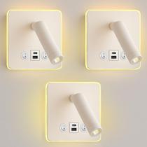 Kit 3 Arandela Parede Leitura Flexível Led Usb E Usb-C Bet98