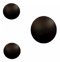 Kit 3 Arandela Redonda Moon Lua Preto 2x 15cm 1x 25cm para LED Halopin G9