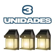 Kit 3 Arandela Retrô Luminária Solar Externa Potente Vintage Kit 3 Arandela Retrô Luminária Solar Externa Potente Vintage