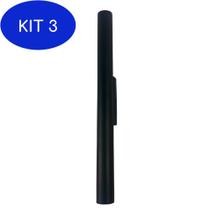 Kit 3 Arandela Tubo Cilindro Alumínio Preto 40Cm