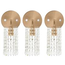 Kit 3 Arandelas Cristal Acril. Clearcrillic Redondo Cobre Kit 3 Arandelas Cristal Acril. Clearcrillic Redondo Cobre