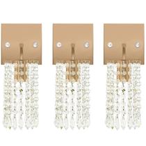 Kit 3 Arandelas Cristal Acrilico Clearcrillic Quadrada Cobre Kit 3 Arandelas Cristal Acrilico Clearcrillic Quadrada Cobre