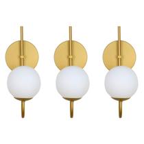 Kit 3 Arandelas Curva Globo 12 Jabuticaba Dourado Fosco Kit 3 Arandelas Curva Globo 12 Jabuticaba Dourado Fosco