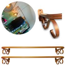KIT 3 Arara para Roupa de Parede Rose Gold, Dourada