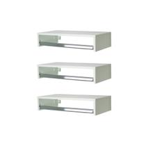 Kit 3 Araras Roupas Cabideiro Prateleira 60x20x25 Cm Mdf