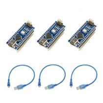 Kit 3 Arduino Nano Compatível V3 Atmega328 Soldado C/ Cabo