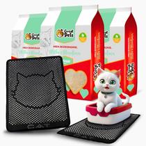 Kit 3 Areia Biodegradável Grossa 2Kg Great Pets Com Tapete