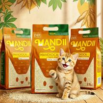 Kit 3 Areia Gato Mandii 7,8Kg MAndioca Fibra Super Fina
