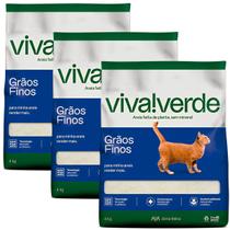 Kit 3 Areia Sanitária Viva Verde Grãos Finos - 4 kg