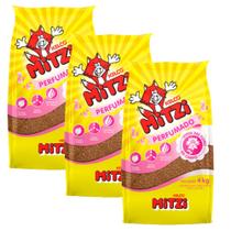 Kit 3 Areias Granulados Para Gato Mitzi Perfumado 4kg