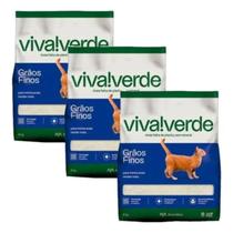 Kit 3 Areias Higiênicas Para Gatos Grãos Finos Viva!Verde 4Kg