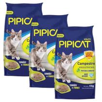 Kit 3 Areias Sanitárias P/ Gato Kelco Pipicat Campestre 4Kg Kit 3 Areias Sanitárias P/ Gato Kelco Pipicat Campestre 4Kg