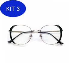 Kit 3 Armação De Óculos Para Grau Feminina Redonda Ursula