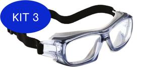 Kit 3 Armação Óculos Proteção Esportivo Para Lentes De Grau
