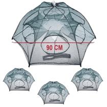 Kit 3 Armadilha Tipo Guarda Chuva para Pesca Isca Lambari Camarão Alevinos Vários Tamanhos