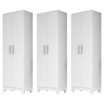 Kit 3 Armários Organizadores Multiuso Íris 2 Portas Branco - Moval Kit 3 Armários Organizadores Multiuso Íris 2 Portas Branco - Moval