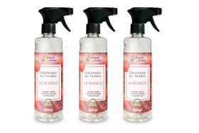 KIT 3 AROMATIZADOR DE TECIDOS TROPICAL AROMAS cor: morango