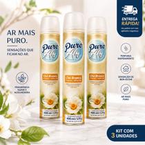 Kit 3 Aromatizantes Puro Ar Chá Branco 400ml para Ambiente Perfumado