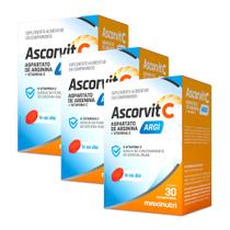 Kit 3 AscorVit C + ARGI 30 Cápsulas Maxinutri Kit 3 AscorVit C + ARGI 30 Cápsulas Maxinutri