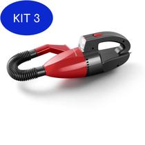 Kit 3 Aspirador De Pó Automotivo 12V Multilaser Vermelho