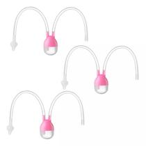 Kit 3 Aspirador Nasal De Bebê Higiene Nariz Sugador Infantil