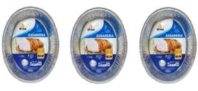 Kit 3 Assadeira de Alumínio Descartável Oval 7 Litros Wyda