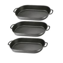 Kit 3 Assadeiras Beira Alta Ferro Fundido 46cm,24cm e 7cm Kit 3 Assadeiras Beira Alta Ferro Fundido 46cm,24cm e 7cm