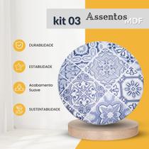 Kit 3 Assento De Banqueta Banco 33cm Estofado Redondo Poltronas