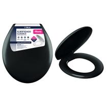 Kit 3 Assento Sanitário Preto Almofadado Fofinho Tampa Vaso