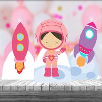 Kit 3 Astronauta Menina Totem Display Festa Aniversário