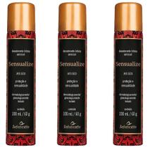 Kit 3 Atacado Desodorante Íntimo Feminino Sensualize Sedução