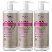 Kit 3 Ativador E Modelador De Cachos Apse Apice Vegano Anti Frizz Creme De Pentar Uso Diario 1L