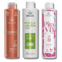 Kit 3 Ativadores Cachos com 1 Litro Vitamina C + 1 Litro Maçã Verde + 1 Litro Pitaya Mazzo Kit 3 Ativadores Cachos com 1 Litro Vitamina C + 1 Litro Maçã Verde + 1 Litro Pitaya Mazzo