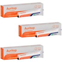 Kit 3 Auritop Gel Otológico Dor Ouvido Aguda Crônica Cães E Gatos