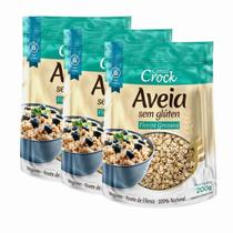 Kit 3 Aveia Flocos Grossos Sem Glúten 200g Leve Croc