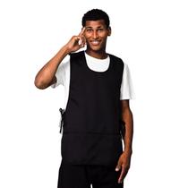 Kit 3 Avental Bata Frente e Costa Oxford Liso Preto Com 2 Bolsos Kit 3 Avental Bata Frente e Costa Oxford Liso Preto Com 2 Bolsos