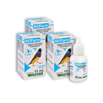 Kit 3 AviFarm Cálcio 15ML Suplemento Vitaminico BioFarm