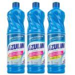 Kit 3 Azulim Limpa Cerâmicas e Azulejos 1L Cada Removedor de Manchas Limpeza Pesada Pisos Paredes Banheiros Cozinhas Uso Doméstico Profissional