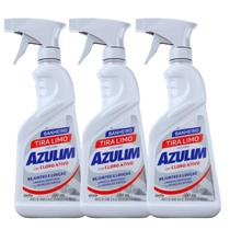Kit 3 Azulim Spray Tira Limo 500ml Cada Removedor de Mofo e Bolor Limpeza Pesada Banheiros Azulejos Box Pisos Rejuntes Paredes Eficaz Contra Manchas