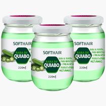 Kit 3 Baba De Quiabo Soft Hair Hidratação Brilho Capilar Natural Vegano 220ml