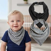 Kit 3 Babador Bandana Bebê Algodão Cores Neutras Menino Menina