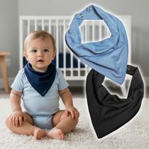 Kit 3 Babador Bandana Bebê Algodão Cores Neutras Menino Menina