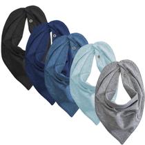 KIt 3 Babador Bebê Bandana Cores Sortidas com Botão Pressão Recem Nascido Enxoval Menino e Menina