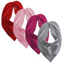 Kit 3 Babador Bebe Menina Sortido Algodao Babador Bandana Botao de Pressao Rescem Nascido Enxoval